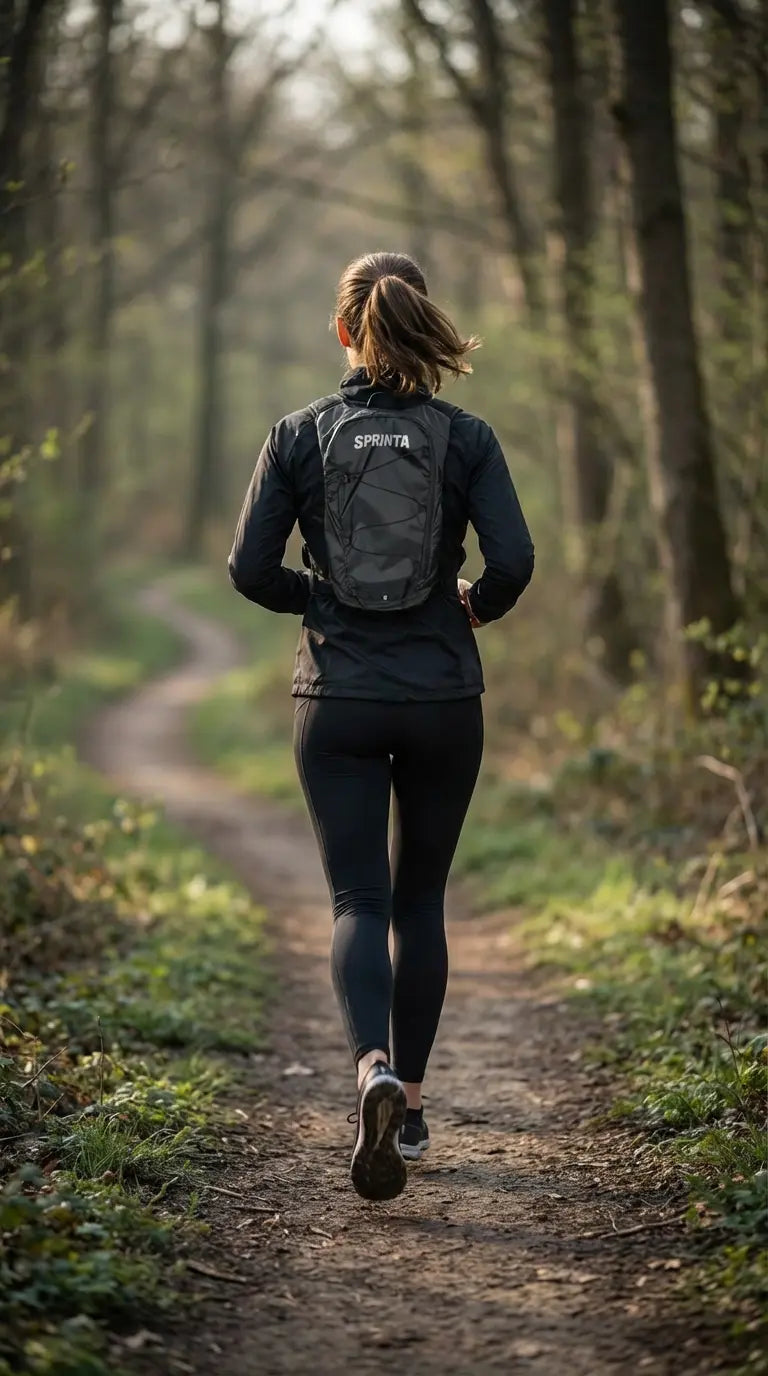 Unisex løbevest set bagfra med stabil pasform under løb